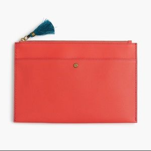 J.Crew Italian 100% leather pouch NWT